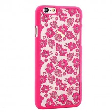 iPhone 6 6s Plus 5.5 - Carved Maple Pattern Matte PC Hard Protective Phone Cover Case - Pink